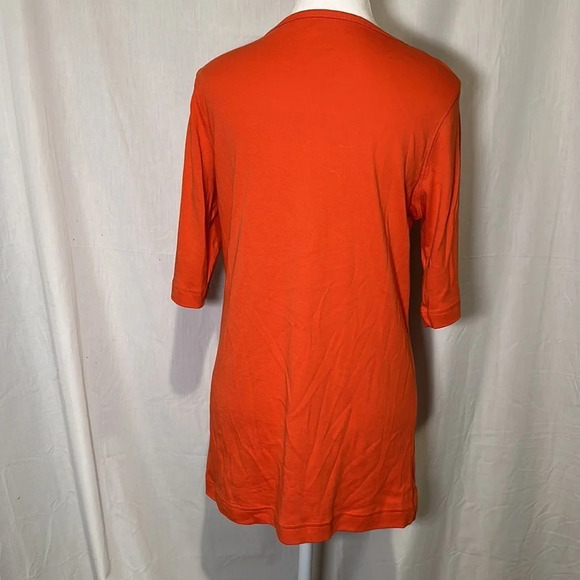 women’s orange Duluth Trading Co half sleeve tunic size small - Picture 2 of 3